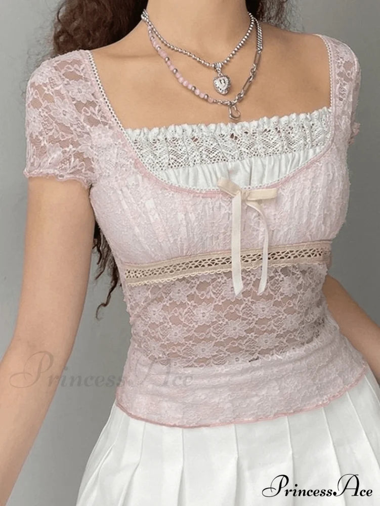 Lace Patchwork Graceful Butterfly Print Dress image 6