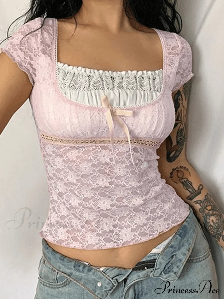 Lace Patchwork Graceful Butterfly Print Dress image 11
