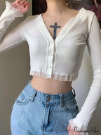 Lace Patchwork Knitted Cardigan image 3