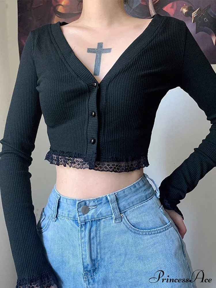 Lace Patchwork Knitted Cardigan image 5
