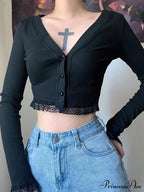 Lace Patchwork Knitted Cardigan image 5