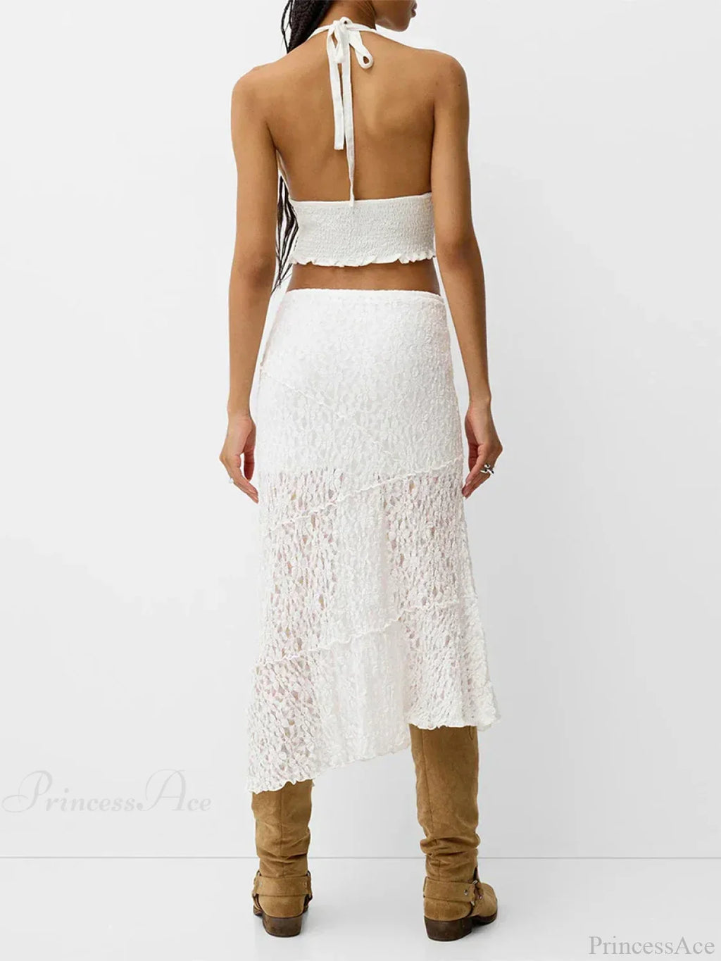 Lace Patchwork Low Waist Summer Long Skirt Casual Skirt image 4