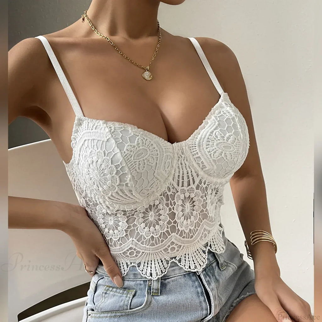 Lace Patchwork Slim Fit V-neck Backless Crop Top image 4