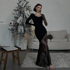 Lace Patchwork Transparent Maxi Dress image 2