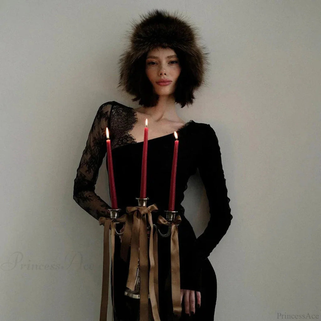 Lace Patchwork Transparent Maxi Dress image 1