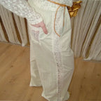 Lace Patchwork White Wide Leg Pants image 3