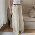 Lace Patchwork White Wide Leg Pants image 6