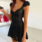 Lace Ruffle Backless Mini Dress image 2