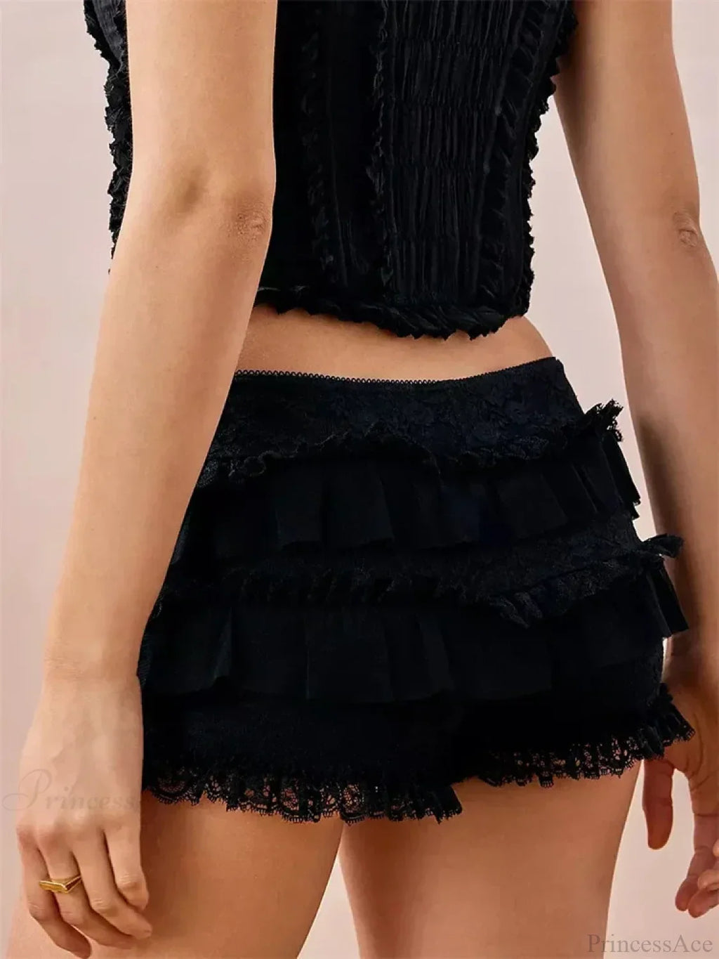 Lace Ruffle Elastic Waist Short image 3