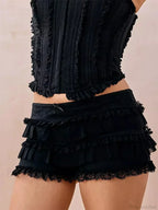 Lace Ruffle Elastic Waist Short image 2