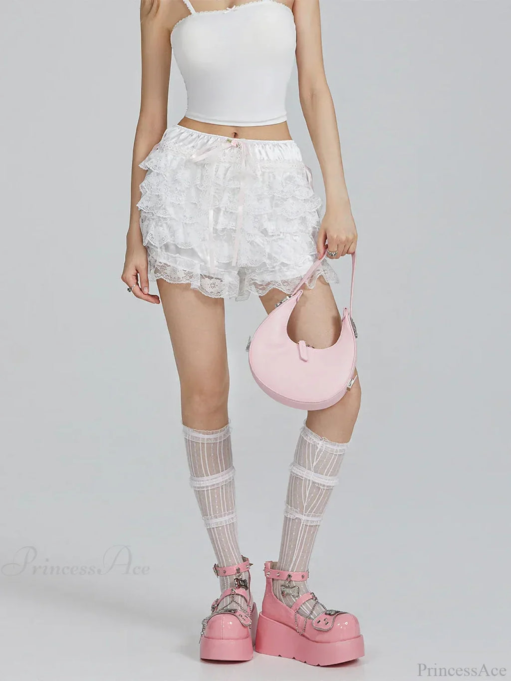 Lace Ruffled Bow FLower Short image 3