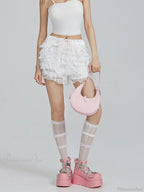 Lace Ruffled Bow FLower Short image 3