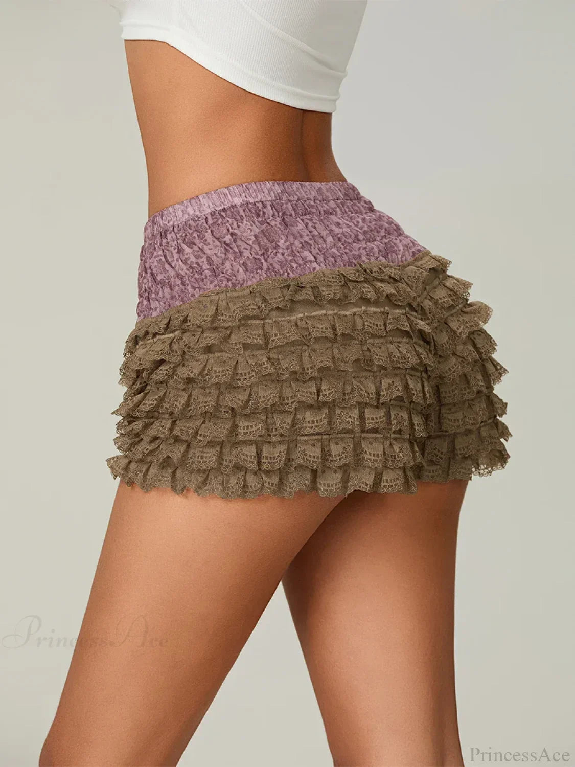 Lace Ruffled Tiered Patchwork Short image 4