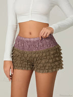 Lace Ruffled Tiered Patchwork Short image 2