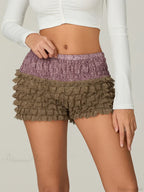 Lace Ruffled Tiered Patchwork Short image 1