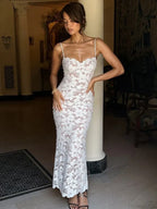 Lace Slim Bodycon Maxi Vacation Dress image 1