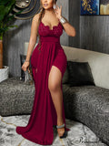 Lace Slit Graceful Tulle Dress image 2
