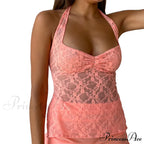 Lace Solid Chic Basic Casual Slim Fit Summer Stylish Elegant Crop Top image 9