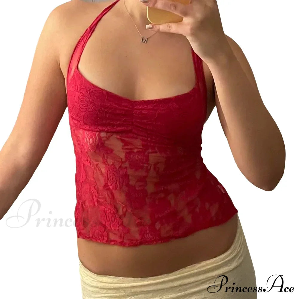 Lace Solid Chic Basic Casual Slim Fit Summer Stylish Elegant Crop Top image 11