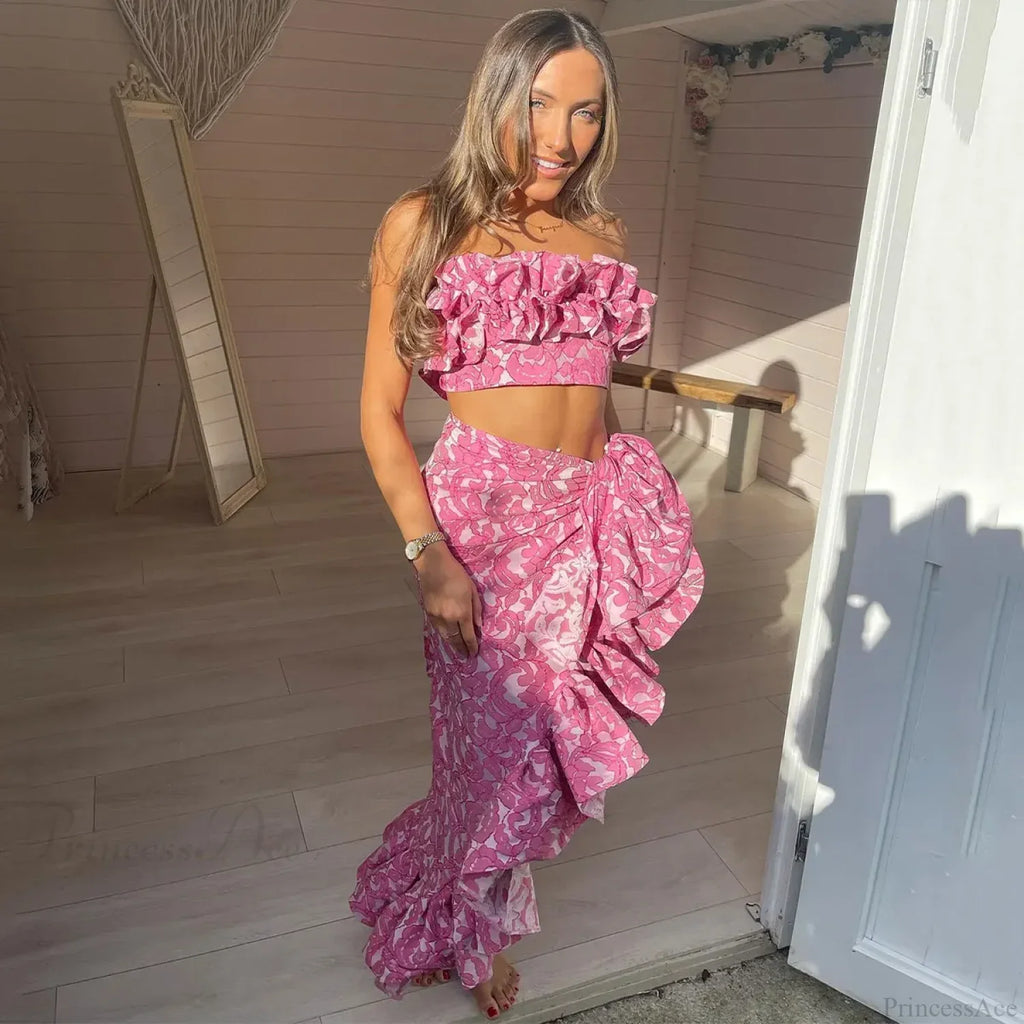Lace Solid Strappy Skirt Three Piece Swimsuit image 10