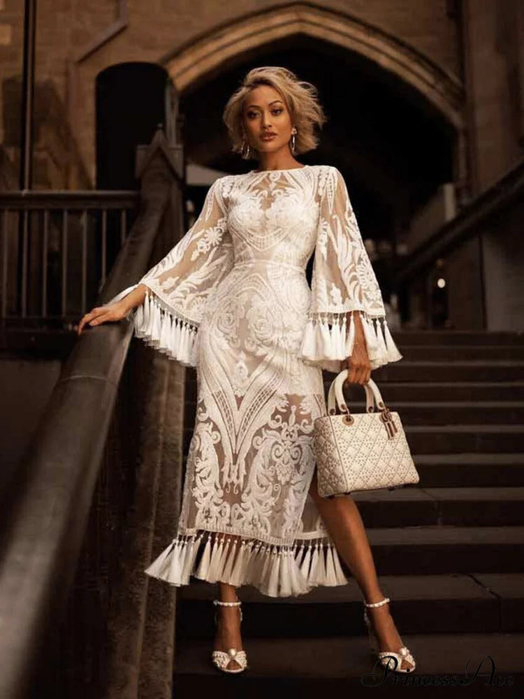 Lace Spaghetti Graceful Strap Irregular Dress image 2