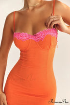 Lace Spaghetti Strap Charming Mesh Midi Dress image 21