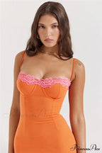 Lace Spaghetti Strap Charming Mesh Midi Dress image 23