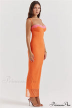 Lace Spaghetti Strap Charming Mesh Midi Dress image 10