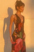 Lace Spaghetti Strap Holiday Maxi Dress image 4