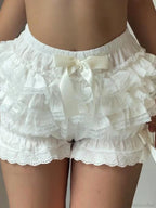 Lace Spliced Pajama Lounge Short image 3