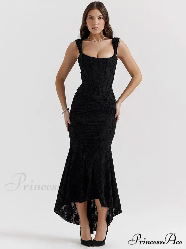 Lace Textured Strap Charming Wrap Midi Dress image 6