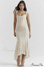 Lace Textured Strap Charming Wrap Midi Dress image 20