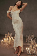 Lace Textured Strap Charming Wrap Midi Dress image 29