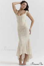 Lace Textured Strap Charming Wrap Midi Dress image 22