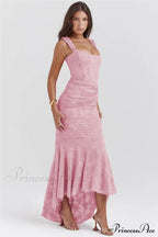 Lace Textured Strap Charming Wrap Midi Dress image 4