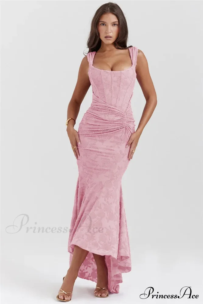 Lace Textured Strap Charming Wrap Midi Dress image 1