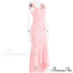 Lace Textured Strap Charming Wrap Midi Dress image 12