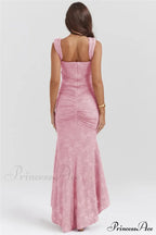 Lace Textured Strap Charming Wrap Midi Dress image 14
