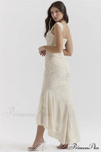 Lace Textured Strap Charming Wrap Midi Dress image 25