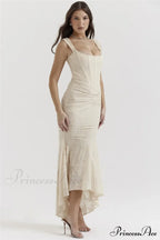Lace Textured Strap Charming Wrap Midi Dress image 23
