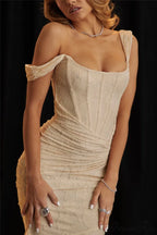 Lace Textured Strap Charming Wrap Midi Dress image 31