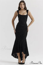 Lace Textured Strap Charming Wrap Midi Dress image 32