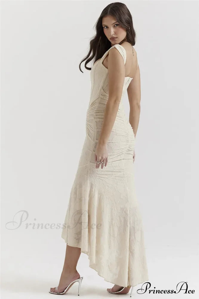 Lace Textured Strap Charming Wrap Midi Dress image 26