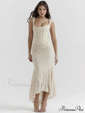 Lace Textured Strap Charming Wrap Midi Dress image 10