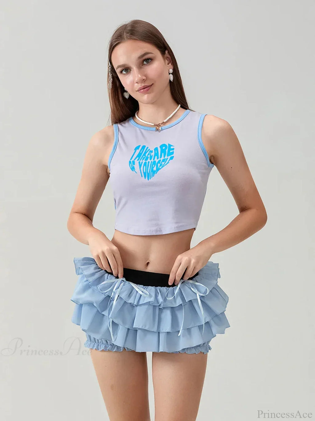 Lace Tiered Bow Skort Short image 6