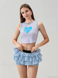 Lace Tiered Bow Skort Short image 6