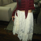 Lace Transparent Vintage Drawstring Bandage Skirt image 3