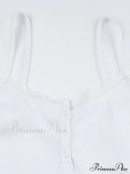 Lace Trim Button Trendy Up Cami Top image 4