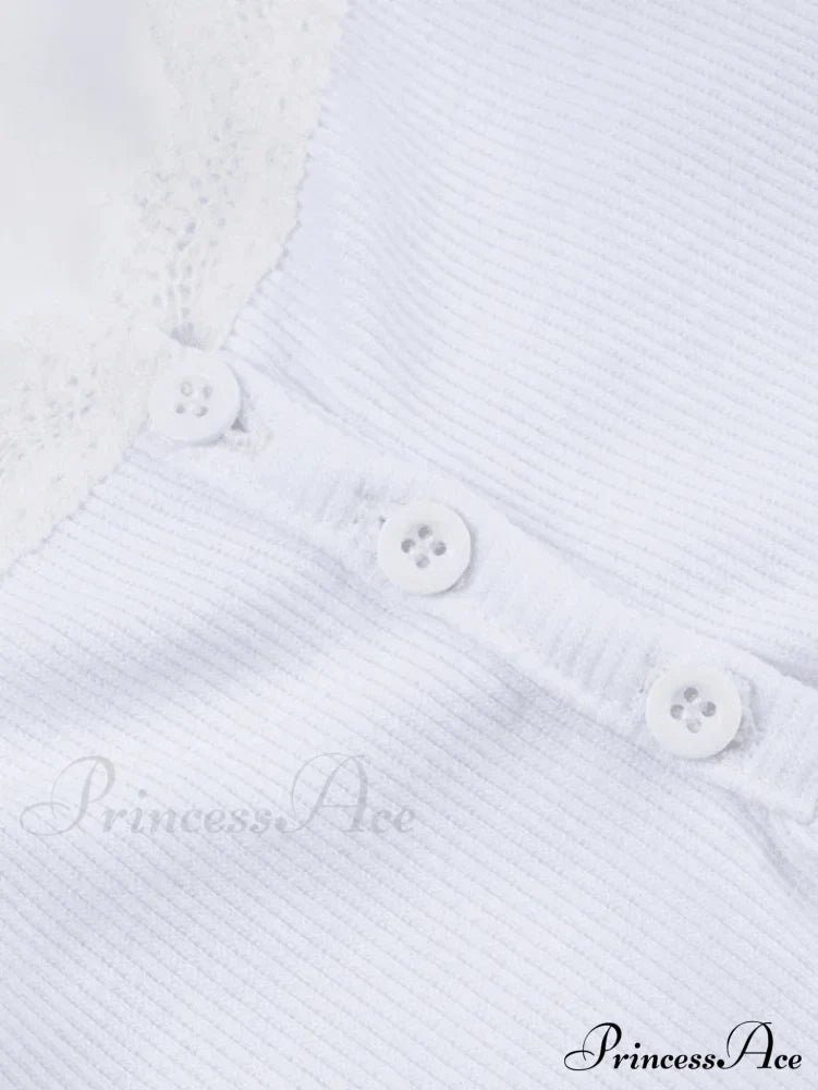 Lace Trim Button Trendy Up Cami Top image 5
