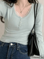 Lace Trim Graceful Knit Crop Top image 1